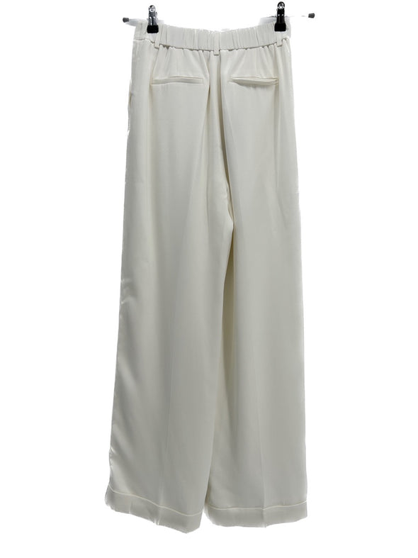 Pantalon de tailleur large écru