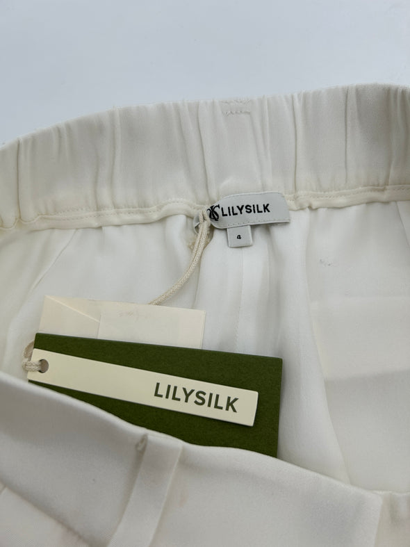 Pantalon de tailleur large écru