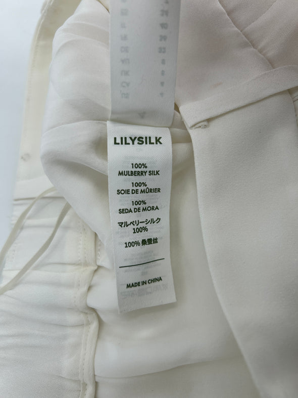 Pantalon de tailleur large écru