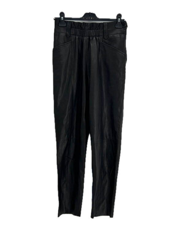 Pantalon en cuir noir