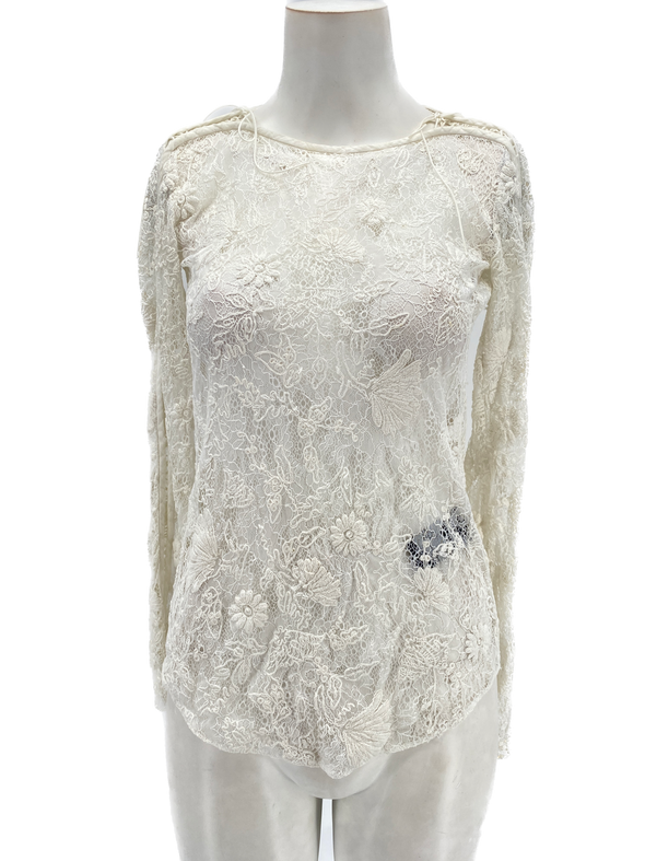 Top en dentelle blanc