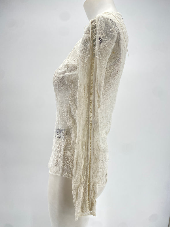 Top en dentelle blanc