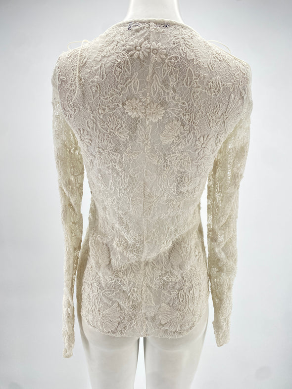 Top en dentelle blanc