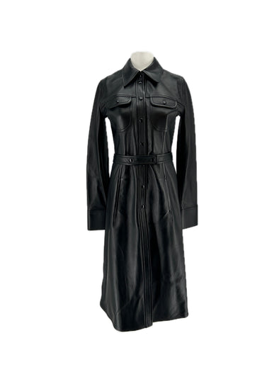 Trench en cuir noir