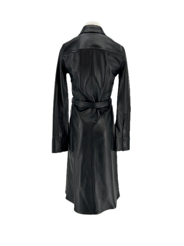 Trench en cuir noir