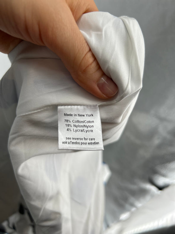 Bustier blanc à pois jaune, rouge et bleu