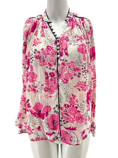 Blouse fleurie rose