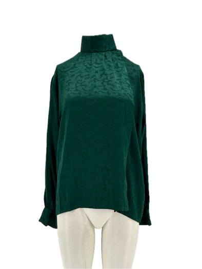 Blouse en soie verte