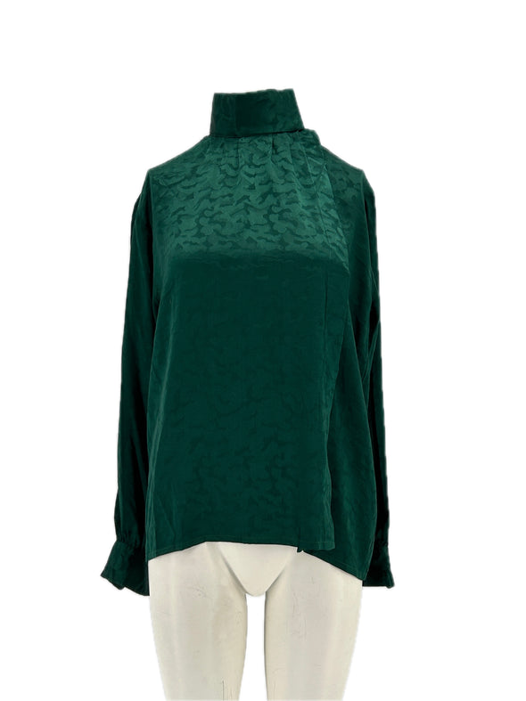 Blouse en soie verte