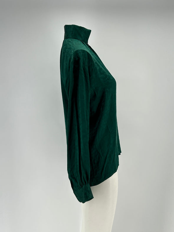 Blouse en soie verte