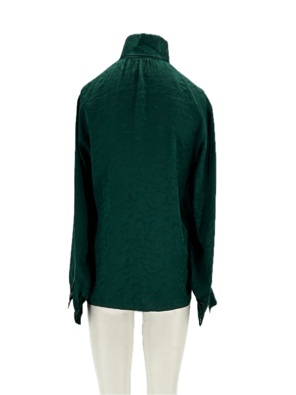 Blouse en soie verte