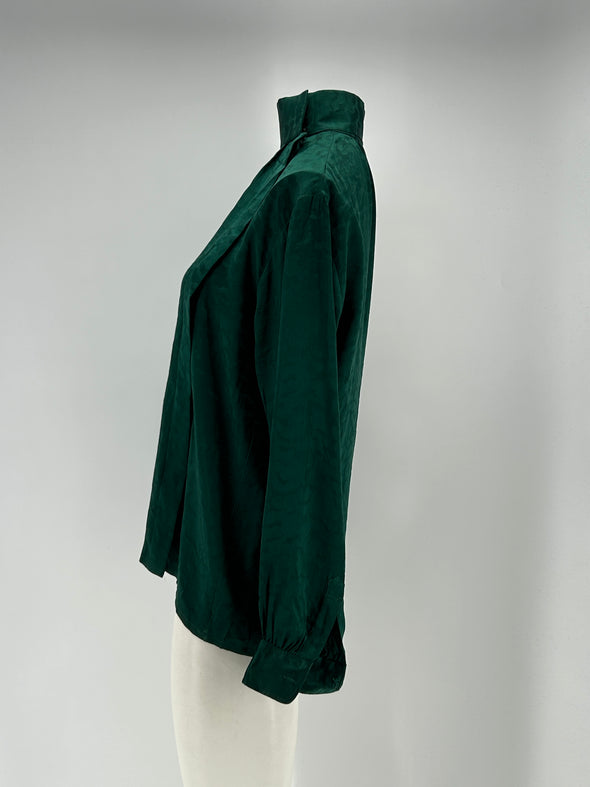 Blouse en soie verte