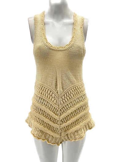 Top jaune à volants