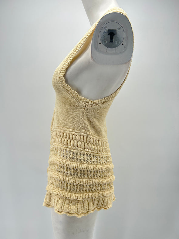 Top jaune à volants