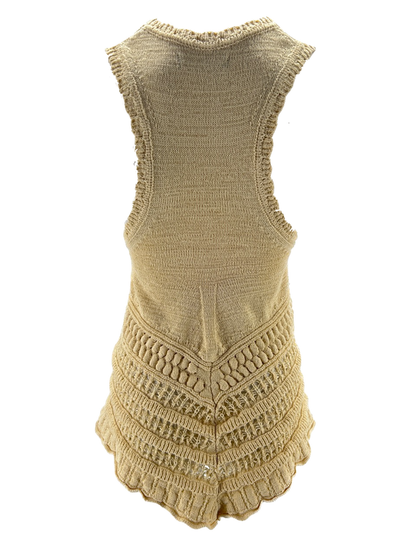 Top jaune à volants