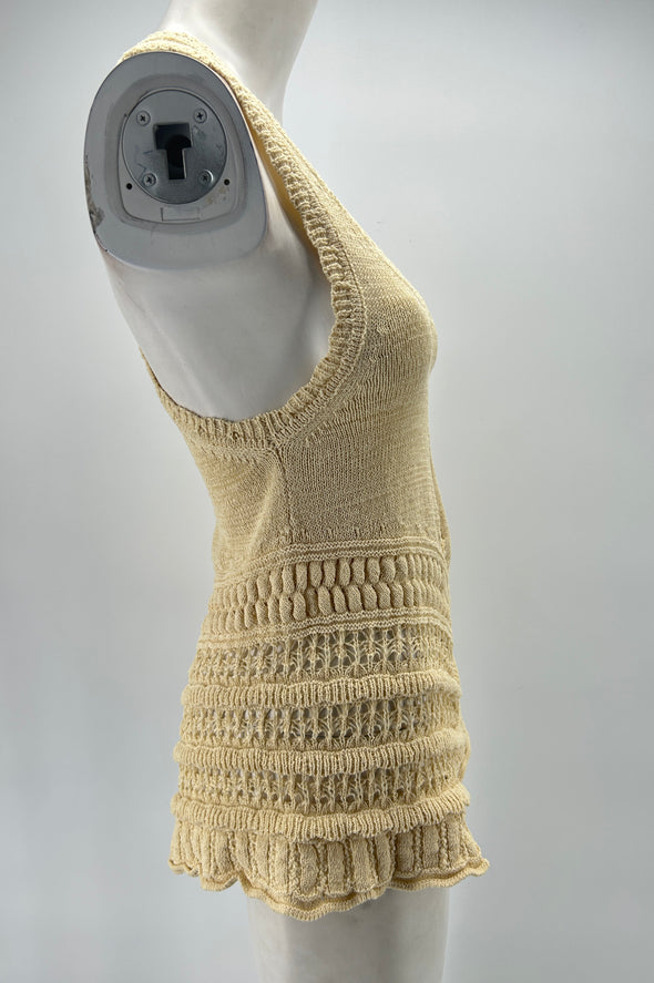 Top jaune à volants