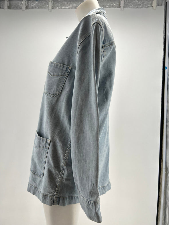 Veste en jean longue bleu clair