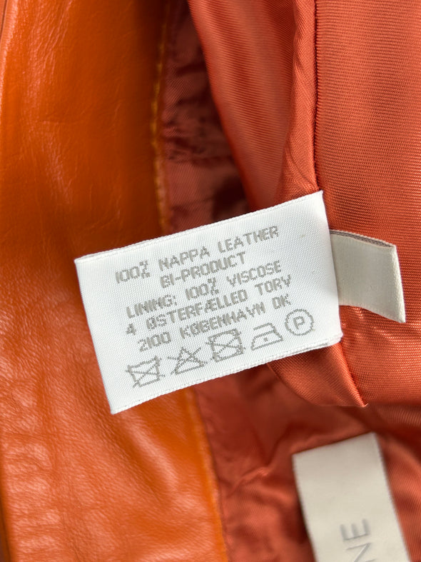 Bermuda en cuir orange
