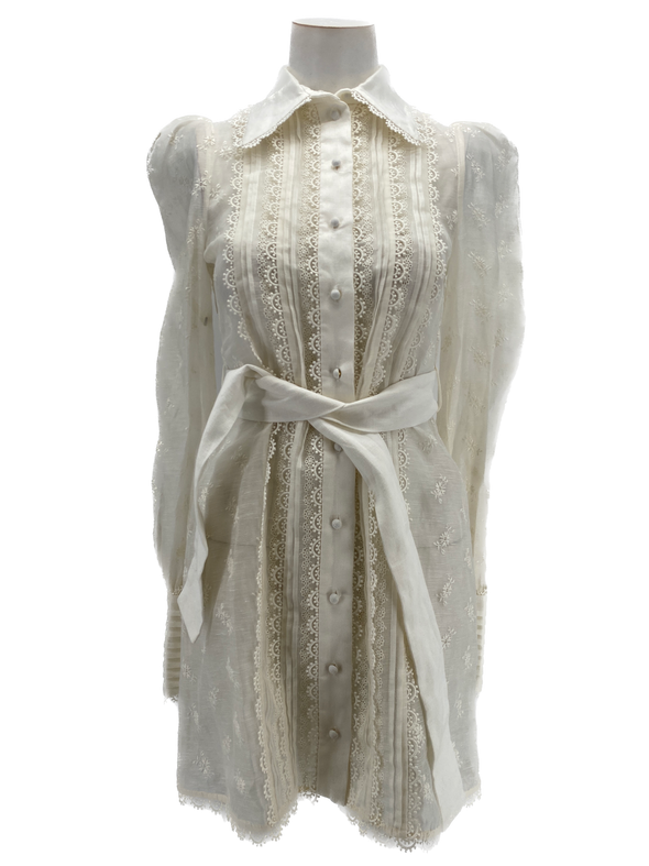 Robe blanche manches longues