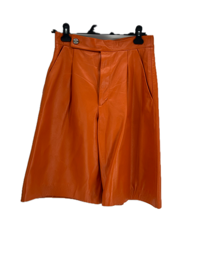 Bermuda en cuir orange
