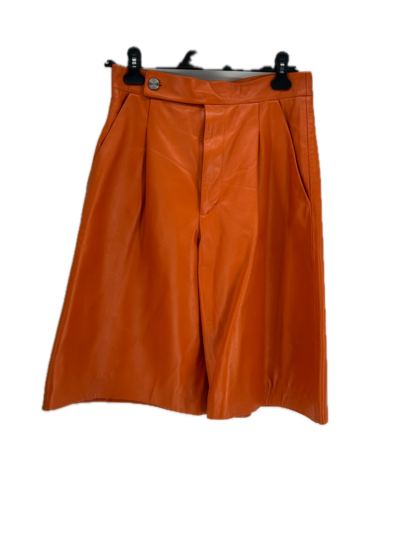 Bermuda en cuir orange