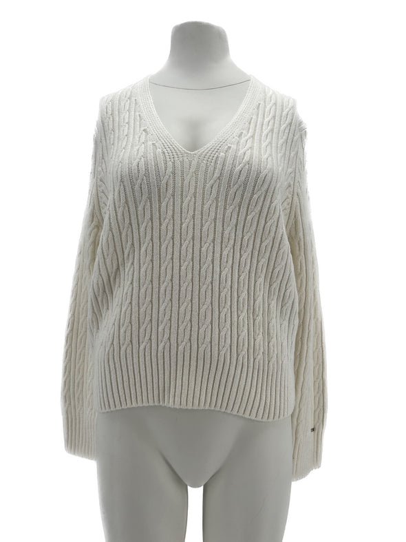 Pull blanc en maille