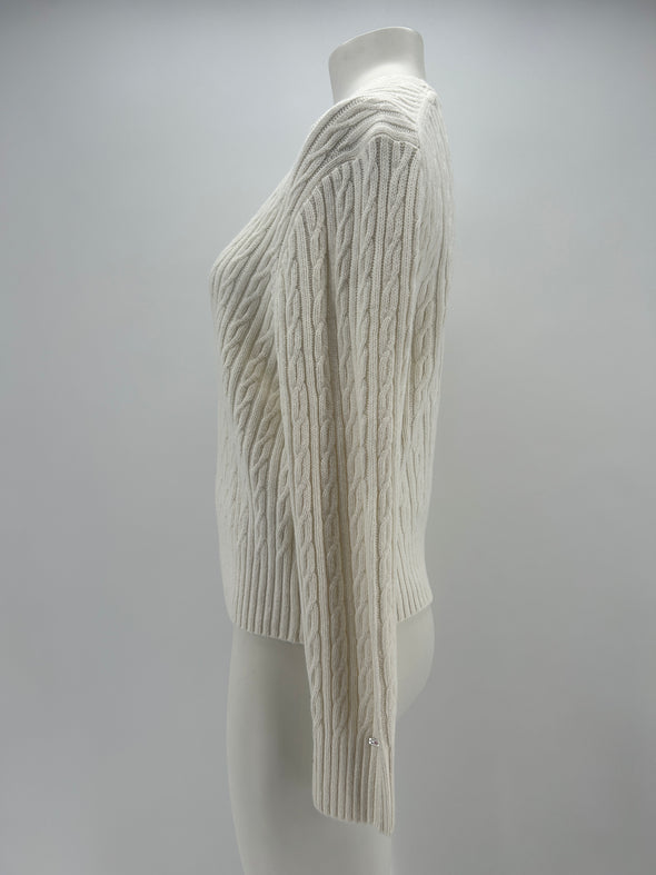 Pull blanc en maille
