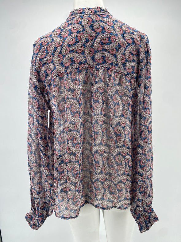 Blouse en soie imprimée