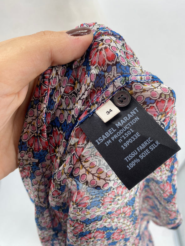 Blouse en soie imprimée