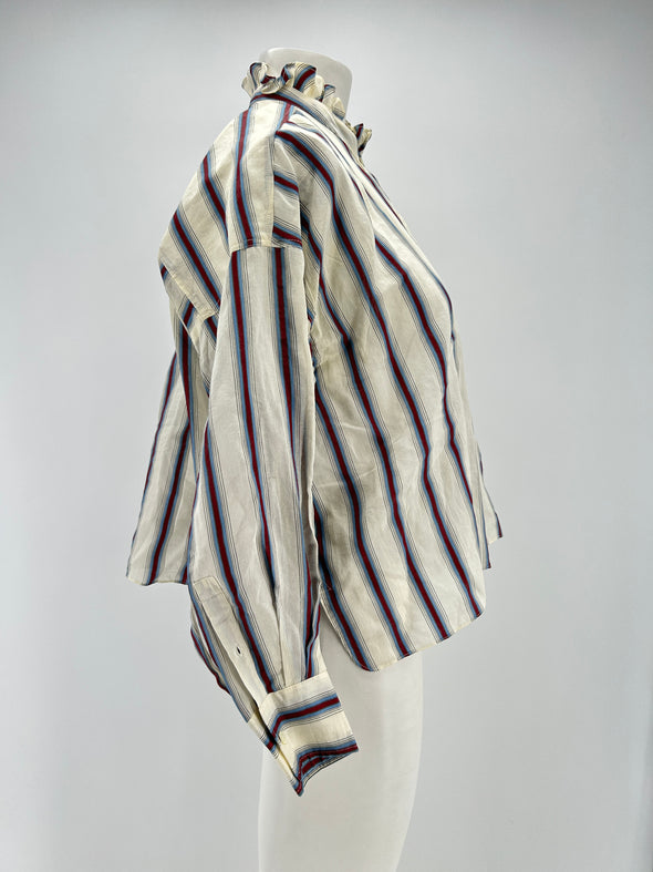 Blouse blanche à rayures