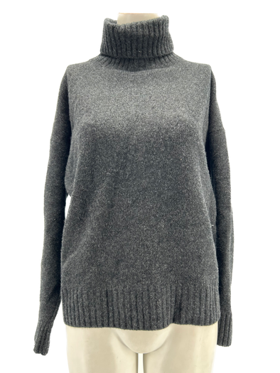 Pull col montant gris