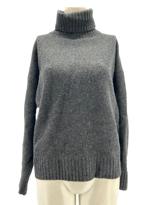 Pull col montant gris