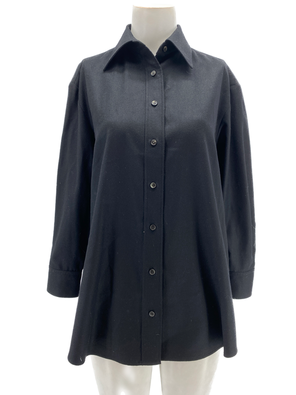 Chemise noire en laine