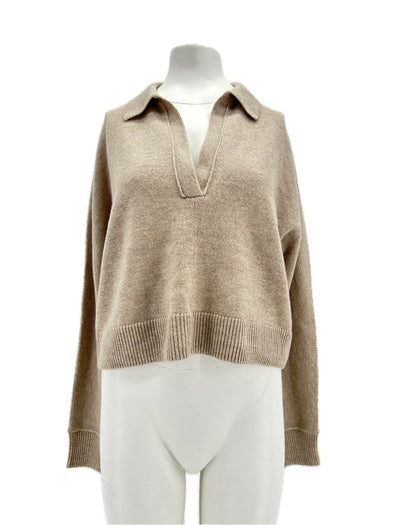 Pull en laine beige