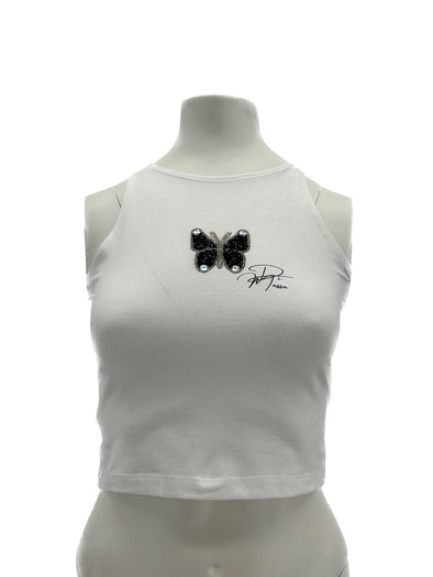Débardeur blanc à détail papillon