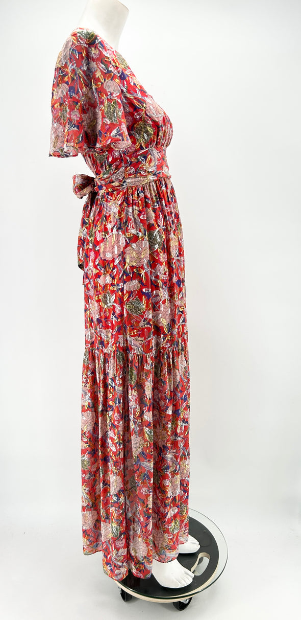 Robe longue à motifs floraux