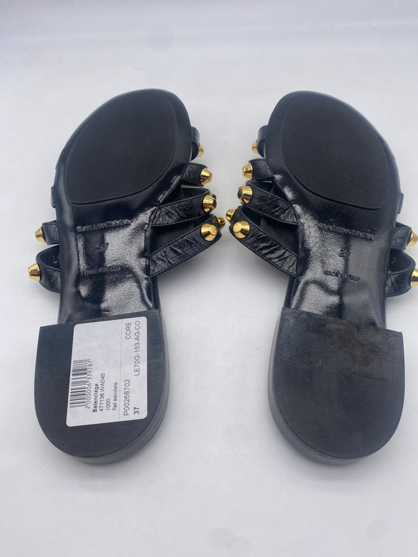 Sandales noires en cuir