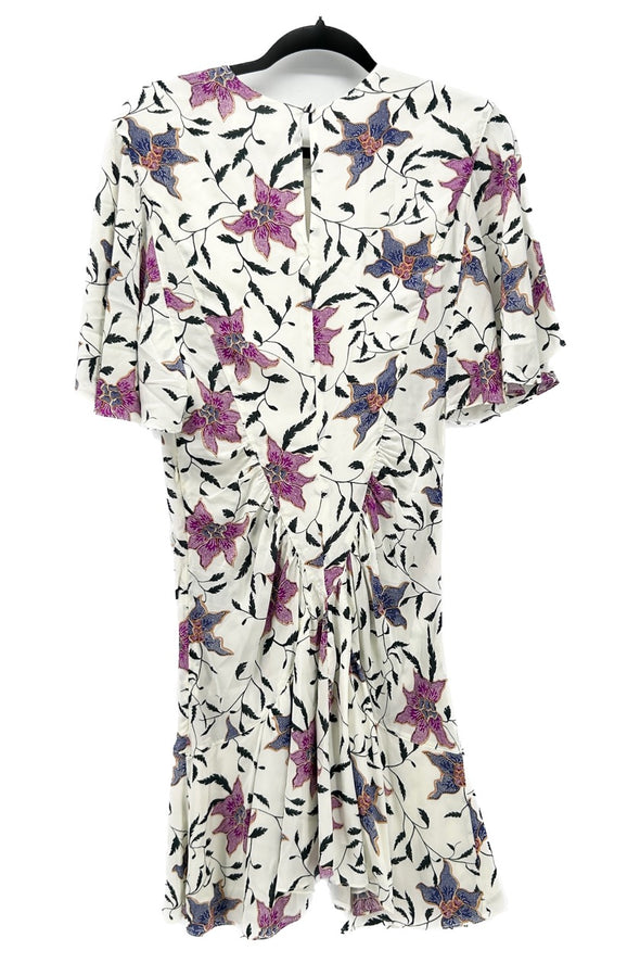 Robe blanche à motif floral