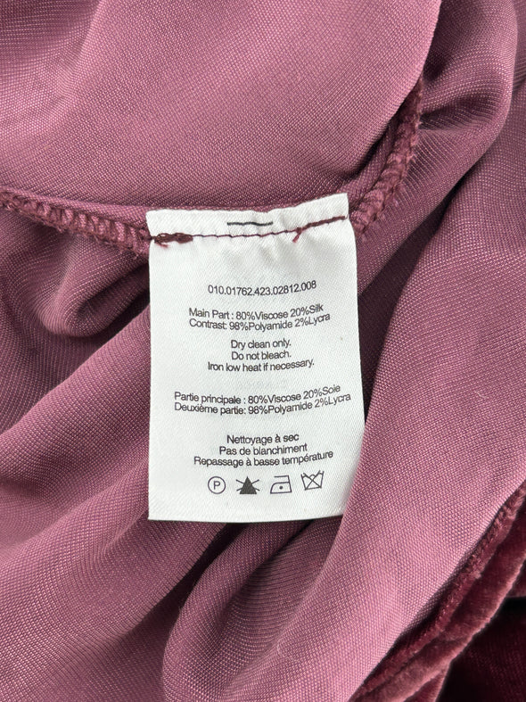 Robe en velours bordeaux