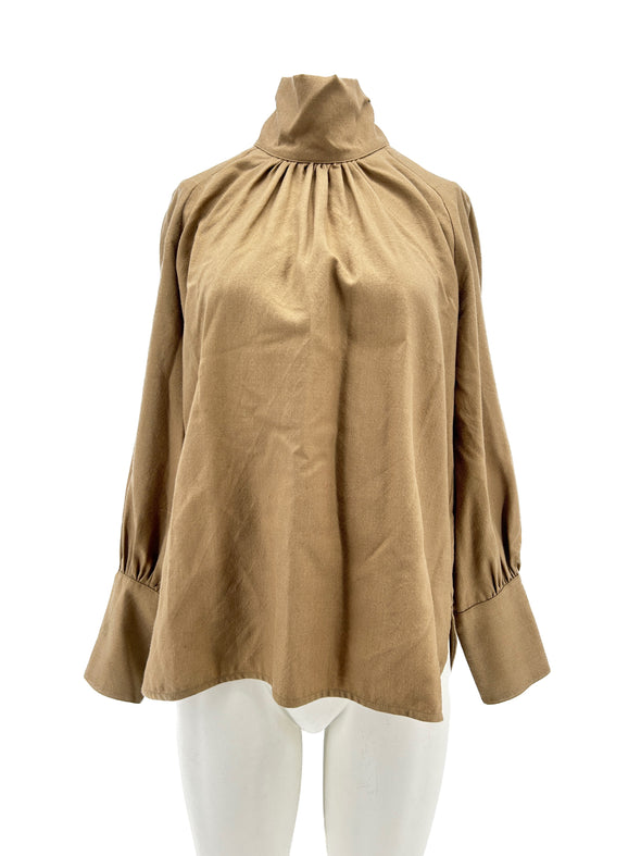 Blouse en laine beige