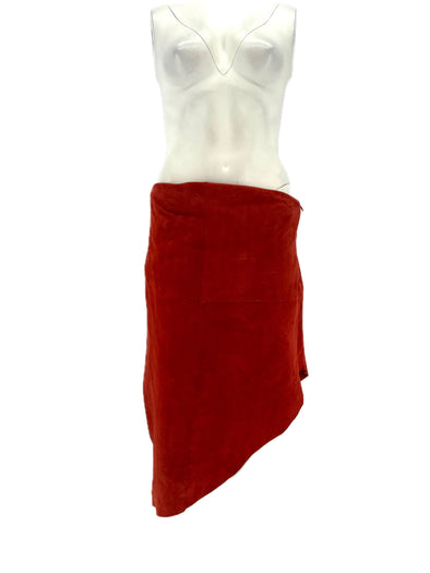 Jupe en daim rouge