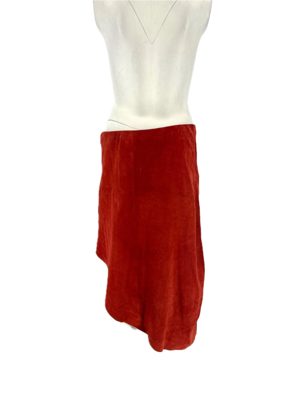 Jupe en daim rouge