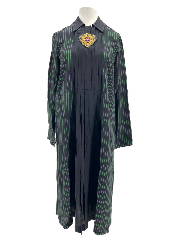 Robe longue à rayures vertes