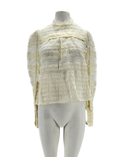 Blouse en dentelle écru