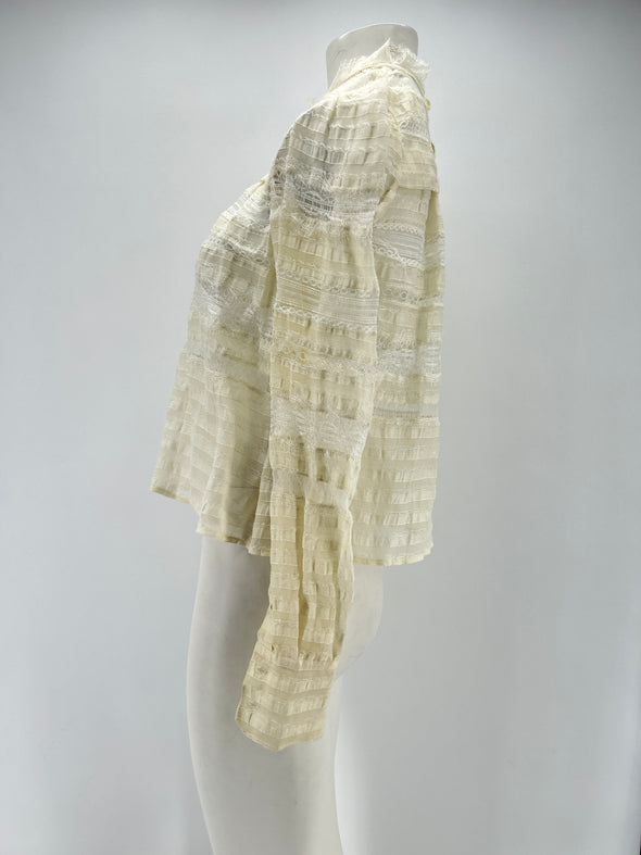 Blouse en dentelle écru