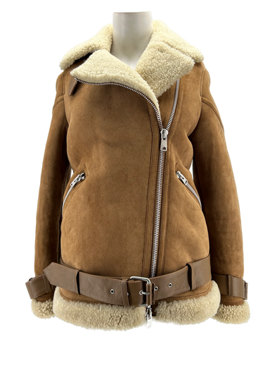 Bombers en daim camel