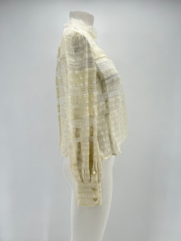 Blouse en dentelle écru