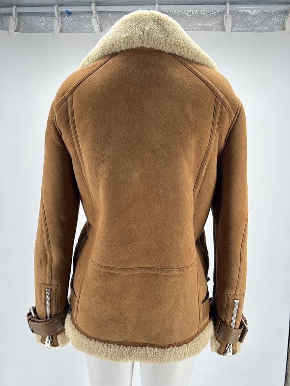 Bombers en daim camel