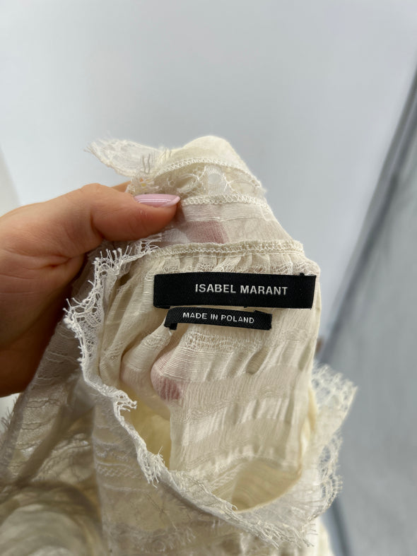 Blouse en dentelle écru