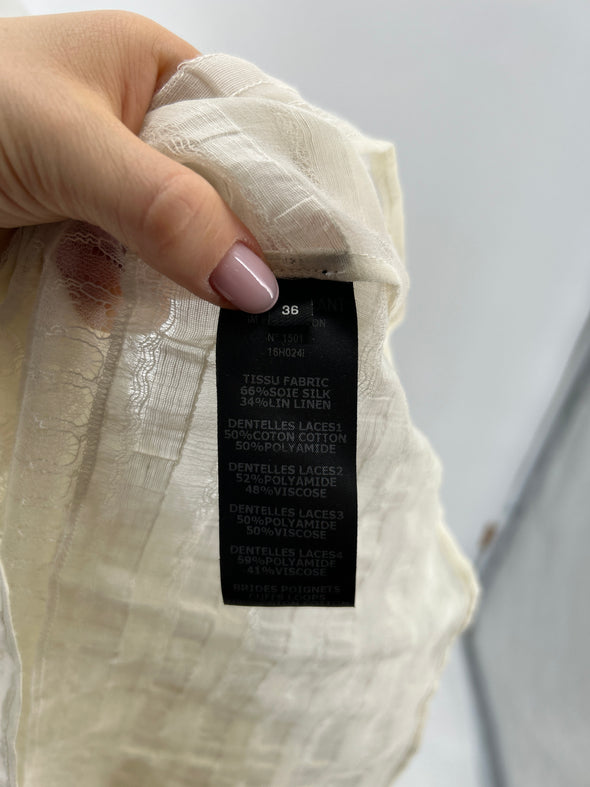 Blouse en dentelle écru